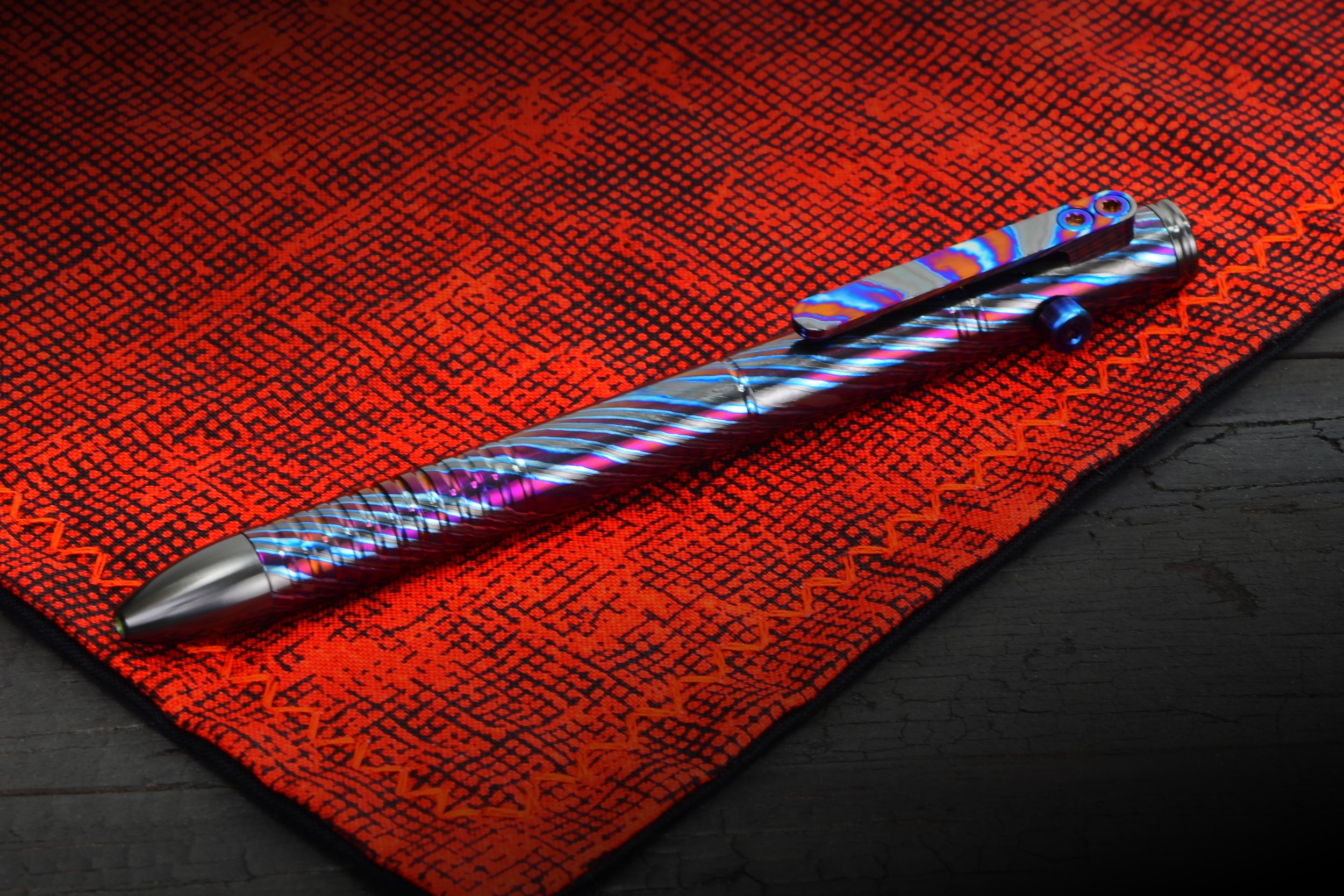 Full Mithril Dragon's Breath w/Timascus Clip CamPen by BilletSPIN